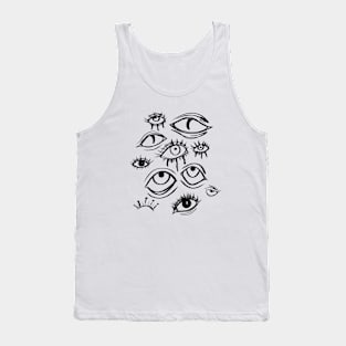 Women Goth T Shirt Distressed Eyeball Grunge Eyes Tank Top